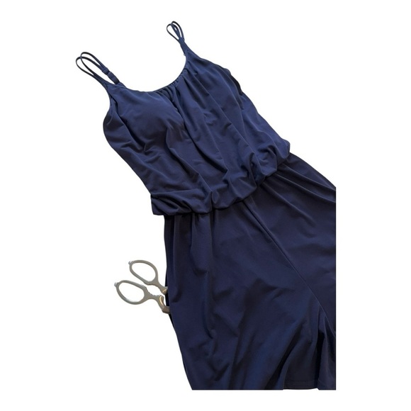 Maxine Of Hollywood Navy Blue Swimsuit Romper - Size 14 - Picture 5 of 14
